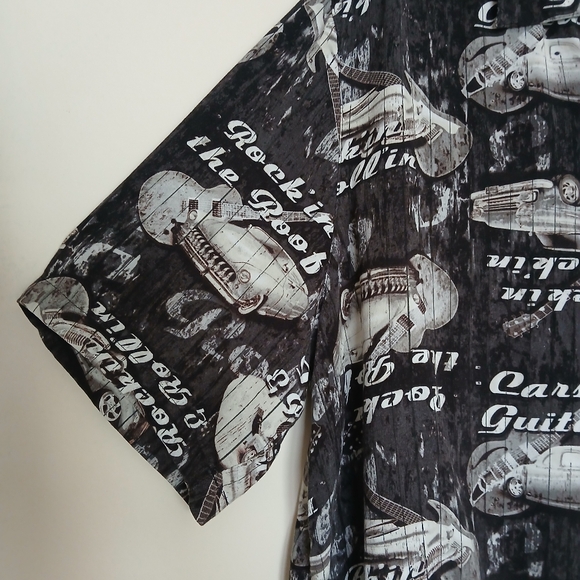 Men's George Cars & Guitars Button Down Shirt - Picture 3 of 6